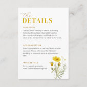 Carte D'accompagnement Mariage Bouquet Fleur sauvage jaune Fleurs de prai (Devant)