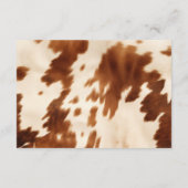 Carte D'accompagnement Mariage Brown à la crème de cowhide RSVP (Dos)