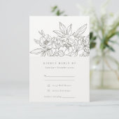 Carte D'accompagnement Mariage Brown floral minimal chic RSVP (Debout devant)