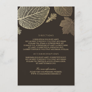 Carte D'accompagnement Mariage Brown Gold Feuille - Informations