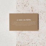 Carte D'accompagnement Mariage Brown minimaliste désirant bien<br><div class="desc">Ce mariage brun formel minimaliste qui souhaite une bonne carte d'enceinte est parfait pour un mariage rustique. Le design comporte une belle police dans un arrière - plan marron pour embellir votre événement.</div>