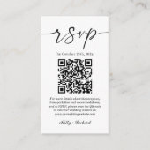 Carte D'accompagnement Mariage budgétaire simple et moderne RSVP Code QR  (Devant)