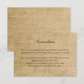 Carte D'accompagnement Mariage Burlap et Birch Posh (Devant / Derrière)