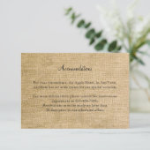Carte D'accompagnement Mariage Burlap et Birch Posh (Debout devant)