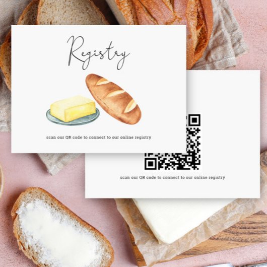 Carte D'accompagnement Mariage Butter Together - Code QR pour la liste de