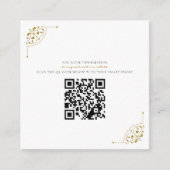 Carte D'accompagnement Mariage campagnard noir et or avec code QR (Devant)