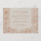 Carte D'accompagnement Mariage campagnard rustique en dentelle d'or Kraft (Devant)