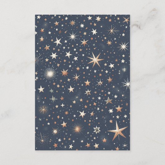 Carte D'accompagnement Mariage céleste bleu et or (Dos)