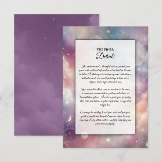 Carte D'accompagnement Mariage céleste de Stardust (Devant / Derrière)