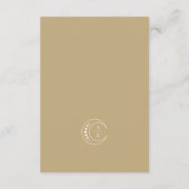 Carte D'accompagnement Mariage céleste du monogramme d'or (Dos)