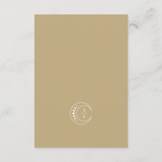 Carte D'accompagnement Mariage céleste du monogramme d'or (Dos)