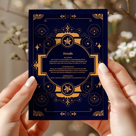 Carte D'accompagnement Mariage Céleste Élégant