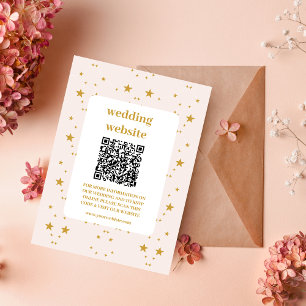Carte D'accompagnement Mariage céleste élégant rose et or