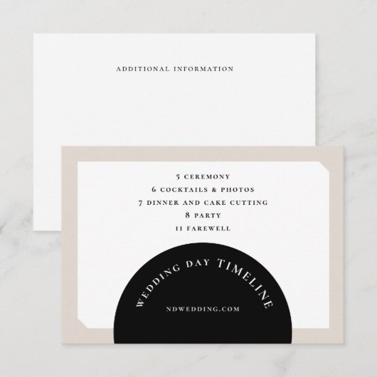 CARTE D'ACCOMPAGNEMENT MARIAGE CERCLE CHIC (Devant / Derrière)