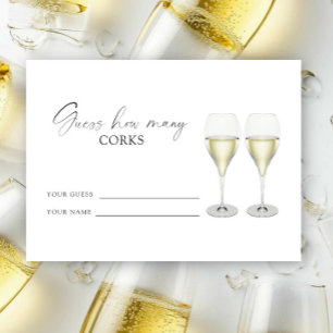 Carte D'accompagnement Mariage champenoise - devinez combien de bouchons