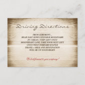 Carte D'accompagnement mariage champêtre avec tournesols et bois (Dos)