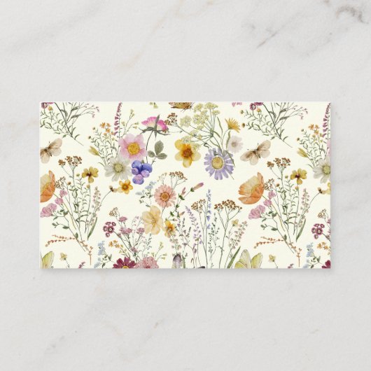 Carte D'accompagnement Mariage champêtre bohème aux fleurs sauvages (Dos)