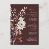 Carte D'accompagnement Mariage Champêtre Bohème Fleur Brun Automne (Devant)