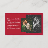 Carte D'accompagnement Mariage Chic Éditorial Rouge Profond Format Compac (Dos)