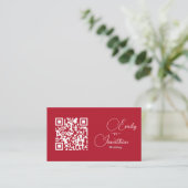 Carte D'accompagnement Mariage Chic Éditorial Rouge Profond Format Compac (Debout devant)