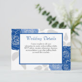 Carte D'accompagnement Mariage Chic Simple Rose Stylée Fleur Bleue (Debout devant)