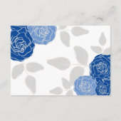 Carte D'accompagnement Mariage Chic Simple Rose Stylée Fleur Bleue (Dos)