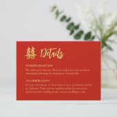 Carte D'accompagnement Mariage chinois classique simple double bonheur (Debout devant)