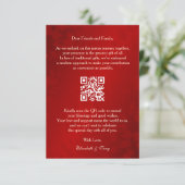Carte D'accompagnement Mariage chinois QR Code argent cadeau (Debout devant)