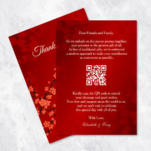 Carte D'accompagnement Mariage chinois QR Code argent cadeau