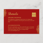 Carte D'accompagnement Mariage chinois rouge et or avec découpure de papi (Devant)