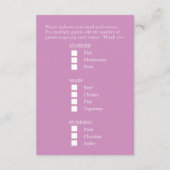 Carte D'accompagnement Mariage choix de repas succulent vert rose mariage (Dos)