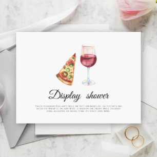 Carte D'accompagnement Mariage civil vin & pizza décoration de salle
