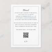 Carte D'accompagnement Mariage Classique Blanc Marine Code QR au Dos avec (Devant)