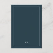 Carte D'accompagnement Mariage Classique Blanc Marine Code QR au Dos avec (Dos)