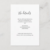 Carte D'accompagnement Mariage classique blanc minimaliste (Devant)