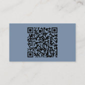 Carte D'accompagnement Mariage Classique Bleu Poussiéreux Détails Code QR (Dos)