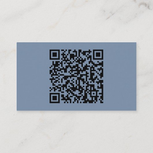 Carte D'accompagnement Mariage Classique Bleu Poussiéreux Détails Code QR (Dos)