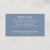 Carte D'accompagnement Mariage Classique Bleu Poussiéreux Détails Code QR (Devant)