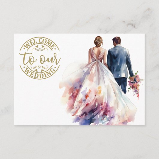 Carte D'accompagnement Mariage classique Boho Floral (Devant)