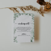 Carte D'accompagnement Mariage classique de feuillage Eucalyptus