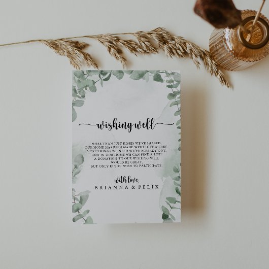 Carte D'accompagnement Mariage classique de feuillage Eucalyptus