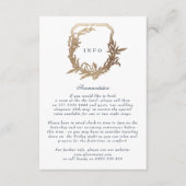 Carte D'accompagnement Mariage classique de la Marine Blue Gold White (Devant)