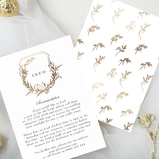 Carte D'accompagnement Mariage classique de la Marine Blue Gold White