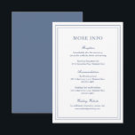 Carte D'accompagnement Mariage classique Dusty Blue élégant<br><div class="desc">Carte d'enceinte mariage bleu foncé de style classique avec un design simple et minimal avec vos détails entourés d'une double bordure. Les fontes alternent entre un script élégant,  une fonte serif traditionnelle et minimaliste sans serif. Cette carte de boîtier est idéale pour un mariage formel.</div>