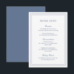 Carte D'accompagnement Mariage classique Dusty Blue élégant<br><div class="desc">Carte d'enceinte mariage bleu foncé de style classique avec un design simple et minimal avec vos détails entourés d'une double bordure. Les fontes alternent entre un script élégant,  une fonte serif traditionnelle et minimaliste sans serif. Cette carte de boîtier est idéale pour un mariage formel.</div>
