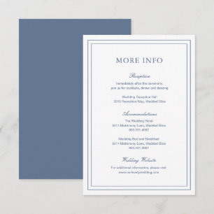 Carte D'accompagnement Mariage classique Dusty Blue élégant