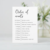 Carte D'accompagnement Mariage Classique Élégant Ordre Des Événements (Debout devant)