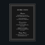 Carte D'accompagnement Mariage classique noir élégant<br><div class="desc">Carte d'enceinte noire de style classique avec un design simple et minimal avec vos détails entourée d'une double bordure. Les fontes alternent entre un script élégant,  une fonte serif traditionnelle et minimaliste sans serif. Cette carte de boîtier est idéale pour un mariage formel.</div>