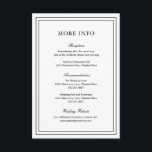 Carte D'accompagnement Mariage classique noir et blanc élégant<br><div class="desc">Carte mariage classique en noir et blanc avec un design simple et minimal avec vos détails entourée d'une double bordure. Les fontes alternent entre un script élégant,  une fonte serif traditionnelle et minimaliste sans serif. Cette carte de boîtier est idéale pour un mariage formel.</div>