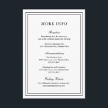 Carte D'accompagnement Mariage classique noir et blanc élégant<br><div class="desc">Carte mariage classique en noir et blanc avec un design simple et minimal avec vos détails entourée d'une double bordure. Les fontes alternent entre un script élégant,  une fonte serif traditionnelle et minimaliste sans serif. Cette carte de boîtier est idéale pour un mariage formel.</div>